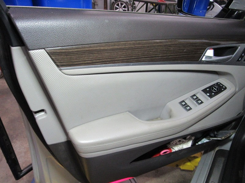 15-17 Genesis G80 Left LH Driver Side Front Door Trim Panel Gray W/O S