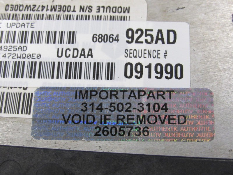 PLUG & PLAY 12 Ram Truck 5.7L 4X2 AT ECU Engine Computer 68064925 PROG