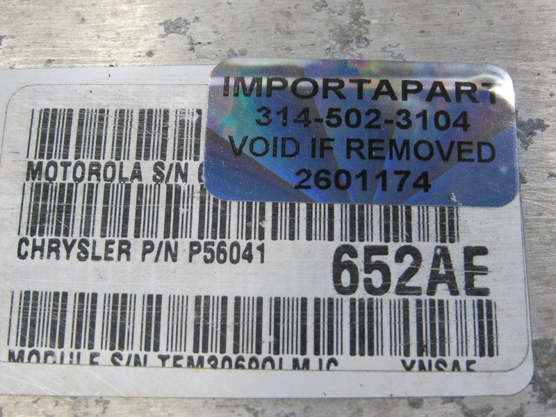 PROGRAMMED PLUG & PLAY 00 Jeep Wrangler TJ 4.0L MT ECU 56041652AE 652 