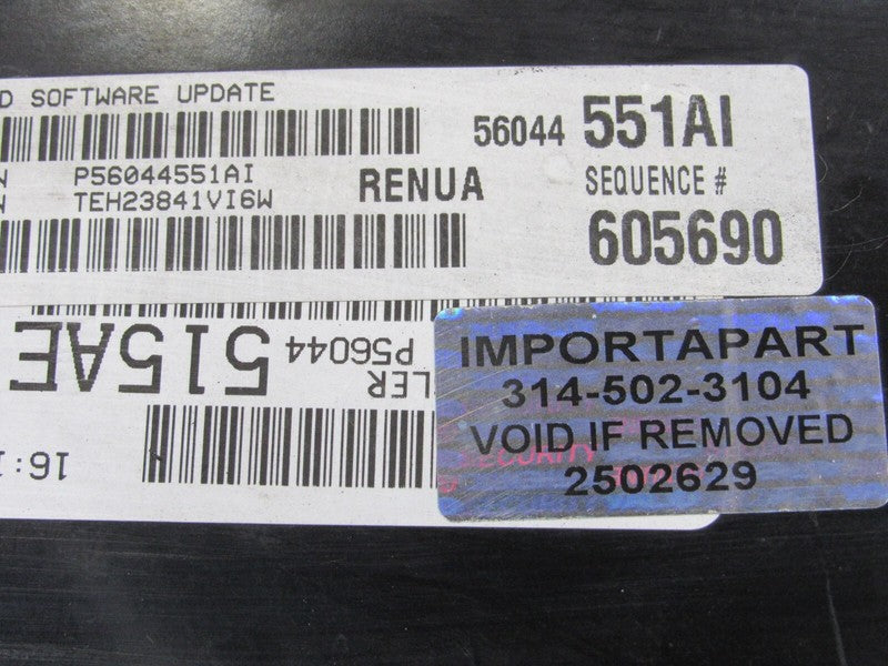 PROGRAMMED PLUG & PLAY 05 Grand Cherokee WK 4.7 2WD ECM 56044551AI 551