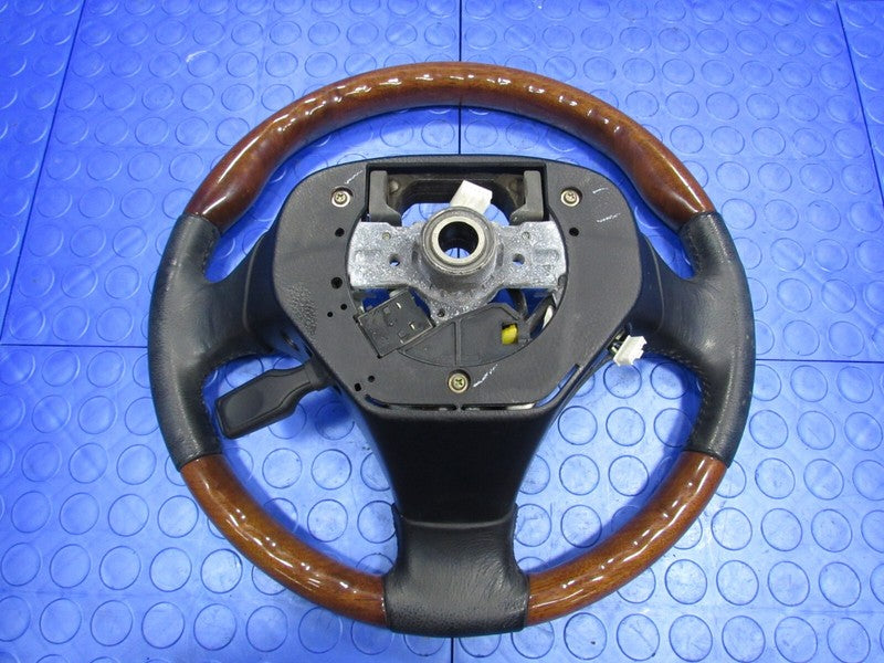 02-05 Lexus SC430 Steering Wheel Wood Grain Black Leather OEM 1533