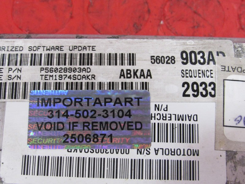 PROGRAMMED PLUG & PLAY 05 Dodge Ram Truck 3.7L AT ECM 56028903AD 903 P