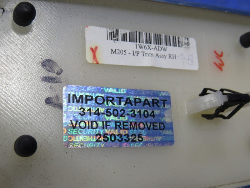 02-05 Ford Thunderbird Front Driver & Passenger Dash Trim Plaque Panel