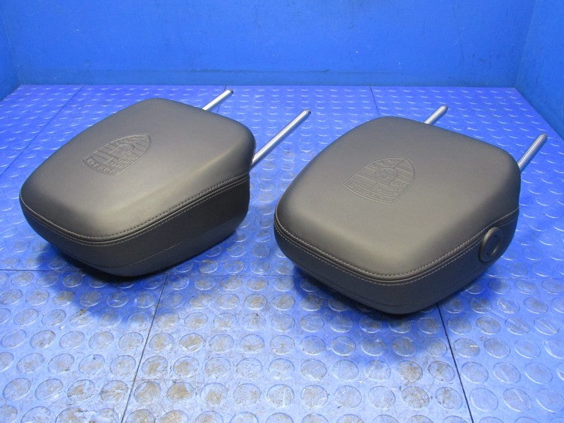 11-18 Porsche Cayenne 958 Front & Rear Headrests W/ Crest Set of 5 Bla