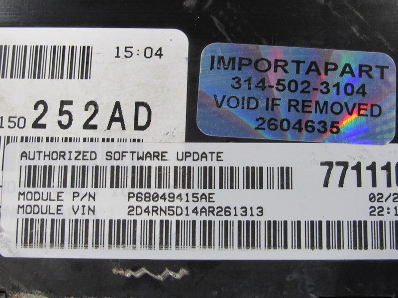 PROGRAMMED PLUG & PLAY 10 Caravan T&C 3.8L ECU ECM PCM 68049415AE 415 