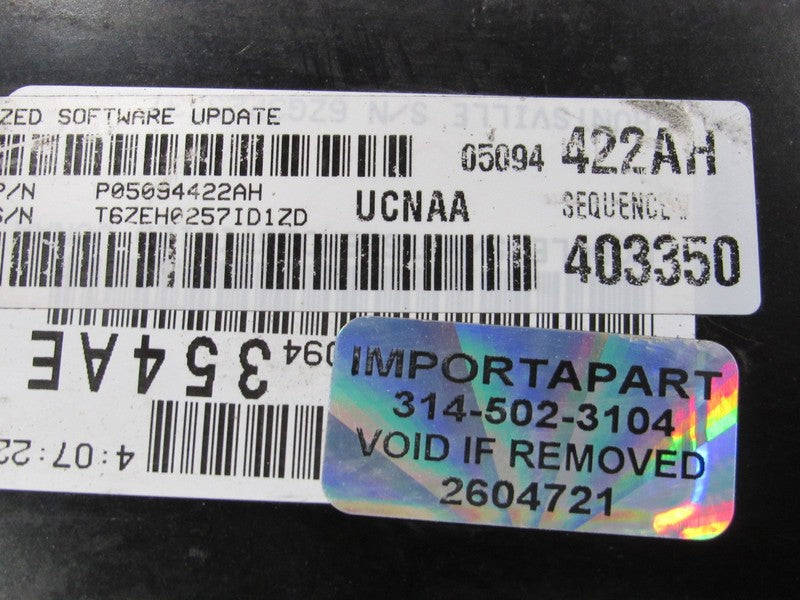 PROGRAMMED PLUG & PLAY 07 Dodge Ram 1500 4.7 AT FFV ECM 05094422AH 422