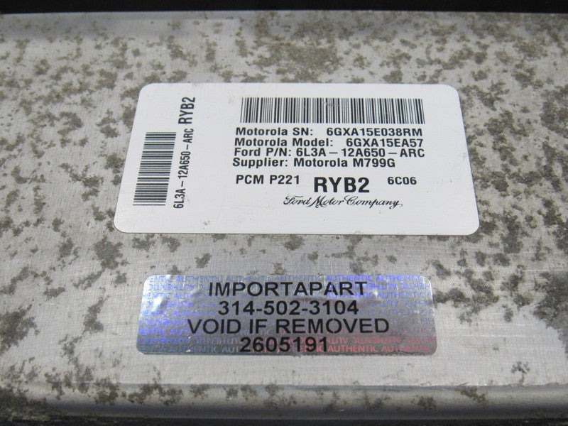 06 Ford F150 5.4L FFV 4x4 ECU ECM PCM Engine Computer RYB2 6L3A-12A650