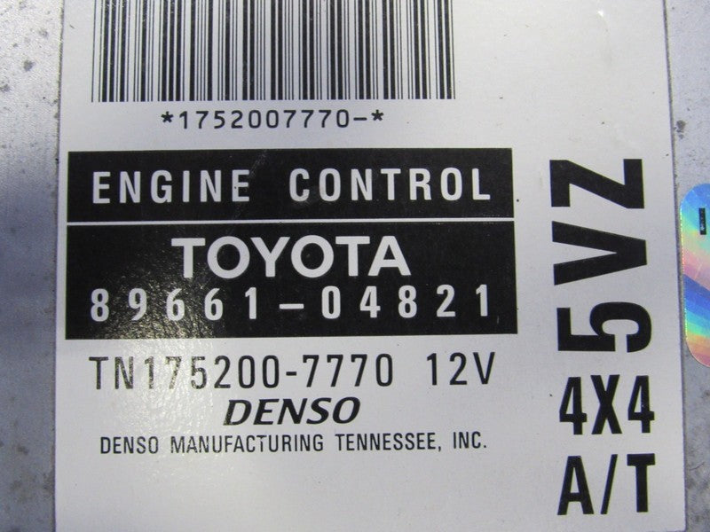 01 Toyota Tacoma 3.4L 5VZ-FE AT 4x4 ECU ECM PCM Engine Computer 89661-