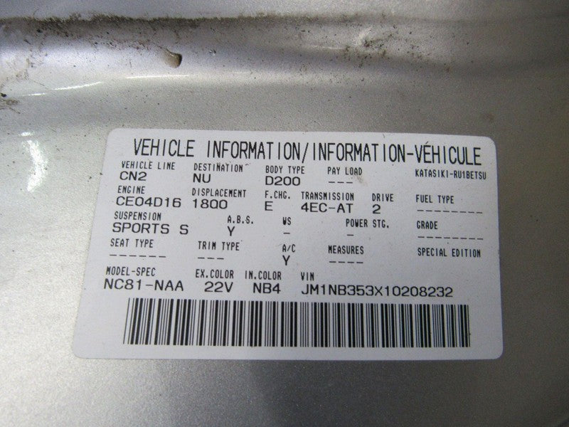 99-05 Mazda Miata MX-5 NB Left LH Driver Side Front Door Window Glass 