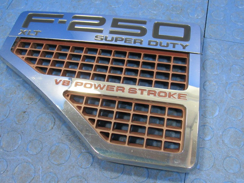 08-10 Ford F250 Super Duty XLT Power Stroke LH Driver Fender Badge Emb