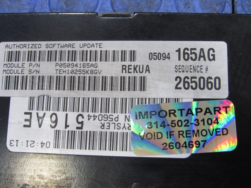 PROGRAMMED PLUG & PLAY 05 Grand Cherokee 3.7L 4X2 ECM 05094165AG 165 P