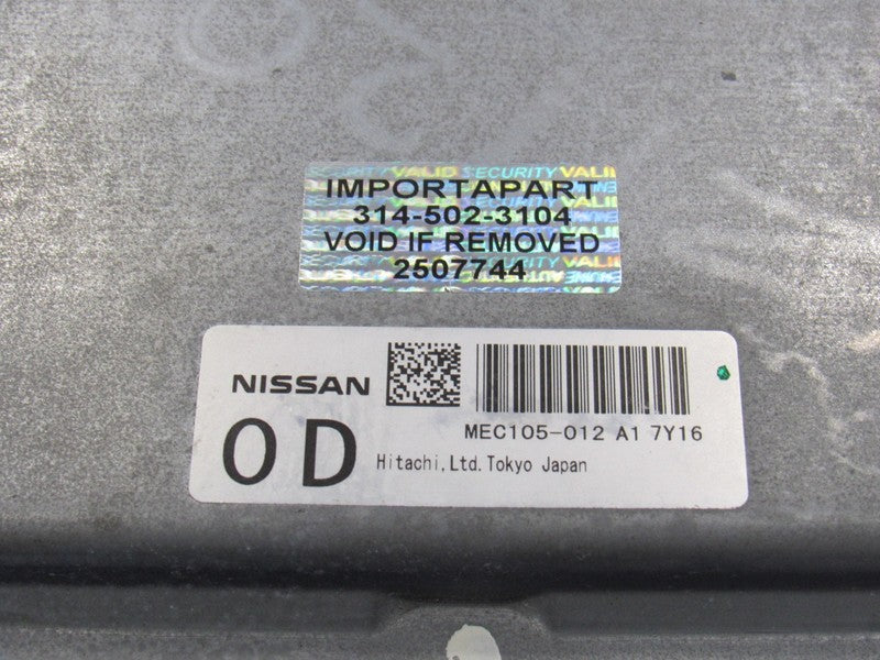 08 Infiniti G37 AT ECU ECM PCM Engine Control Unit Computer MEC105-012