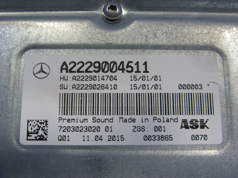 14-18 Mercedes S400 S550 S63 C300 C400 C63 Radio Amplifier Amp 2229004