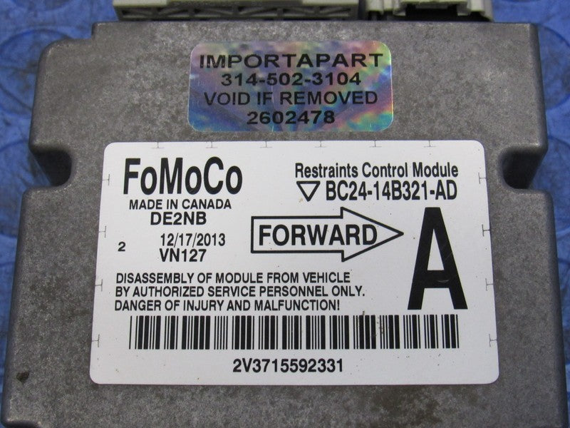 11-14 Ford E150 E250 E350 Van SRS Restraints Control Module BC24-14B32