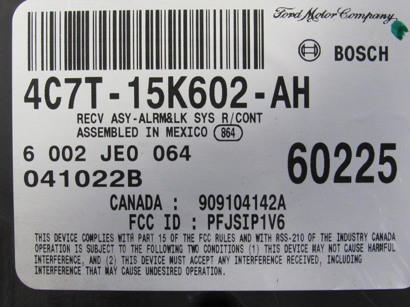 04-07 Ford F250 F350 Multifunction Anti-Theft Keyless Module 4C7T-15K6