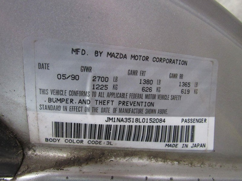 90-97 Mazda Miata MX-5 NA Right RH Passenger Side Manual Window Regula