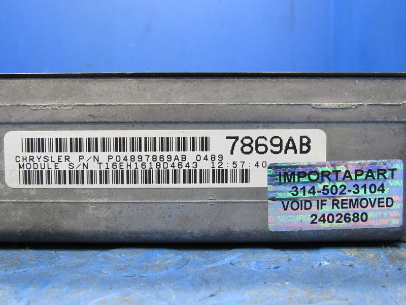 96 Avenger Sebring 2.5L AT ECU ECM PCM Engine Computer Control 0489786