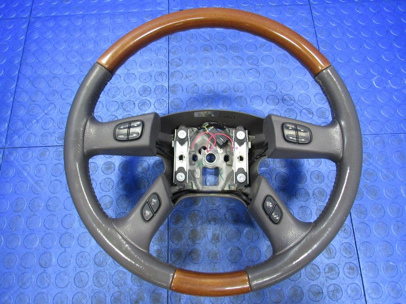 03-06 Escalade Yukon Denali Leather Wrapped Wood Grain Steering Wheel 