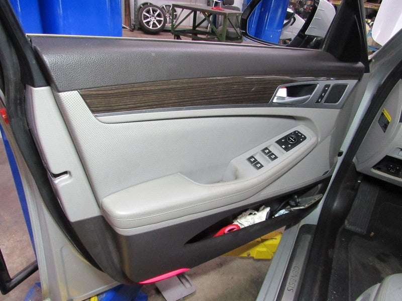 15-17 Genesis G80 Left LH Driver Side Front Door Trim Panel Gray W/O S