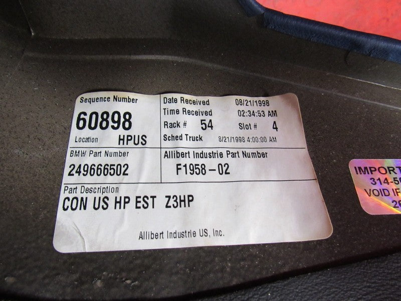 98-02 BMW Z3 M Center Floor Console Gauges Complete Leather Estoril Bl