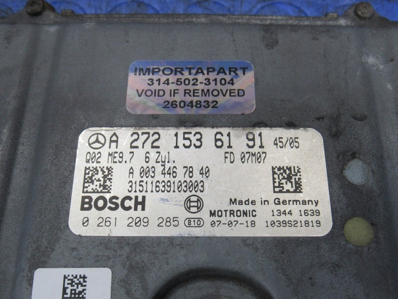 08 Mercedes ML350 R350 ECU ECM PCM Engine Computer UNLOCKED 272 153 61