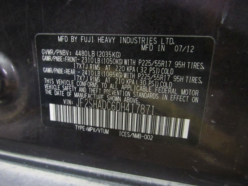 11-13 Subaru Forester Left LH Driver Side Power Door Mirror Deep Cherr