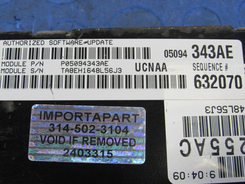 PROGRAMMED PLUG & PLAY 08 Dodge Ram 1500 4.7L AT ECU 05094343AE 343 PR