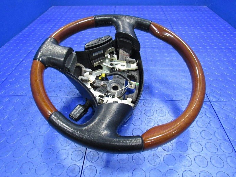 02-05 Lexus SC430 Driver Steering Wheel Wood Grain Black Leather OEM 2