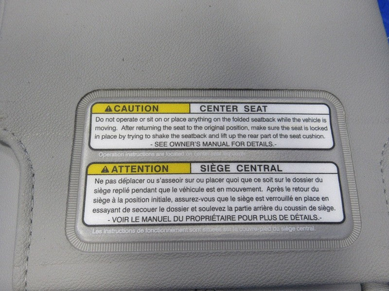 11-20 Toyota Sienna Leather Rear Middle Jump Seat Center Armrest Gray 