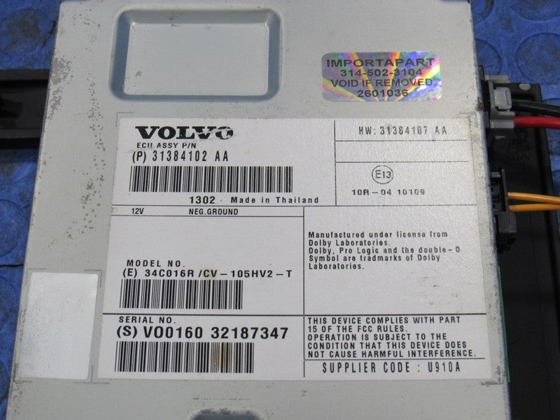 11-17 Volvo S60 S80 V70 XC60 XC70 Audio Radio Stereo Amplifier Amp 313