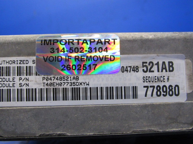 PROGRAMMED PLUG & PLAY 03 Caravan T&C Voyager 3.3L ECU 04748521AB 521 