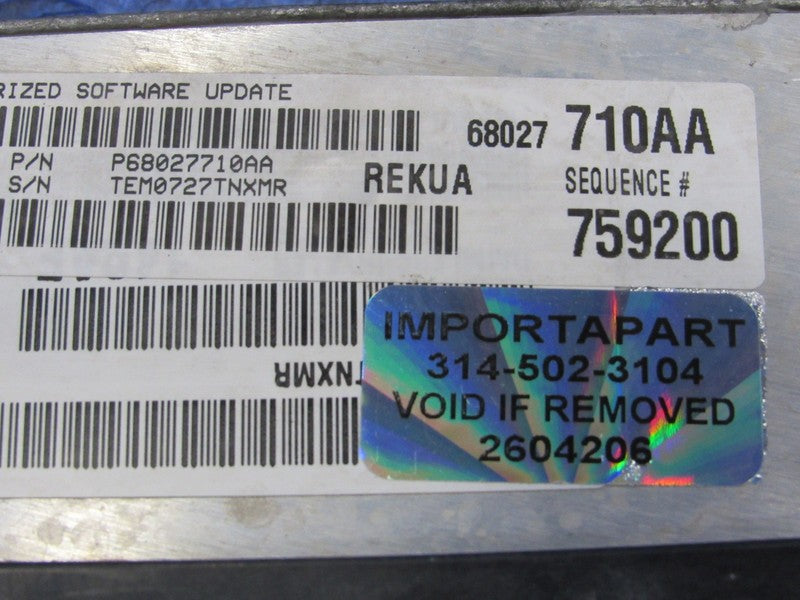 PROGRAMMED PLUG & PLAY 07 Grand Cherokee 3.7L 2WD ECM 68027710AA 710 P