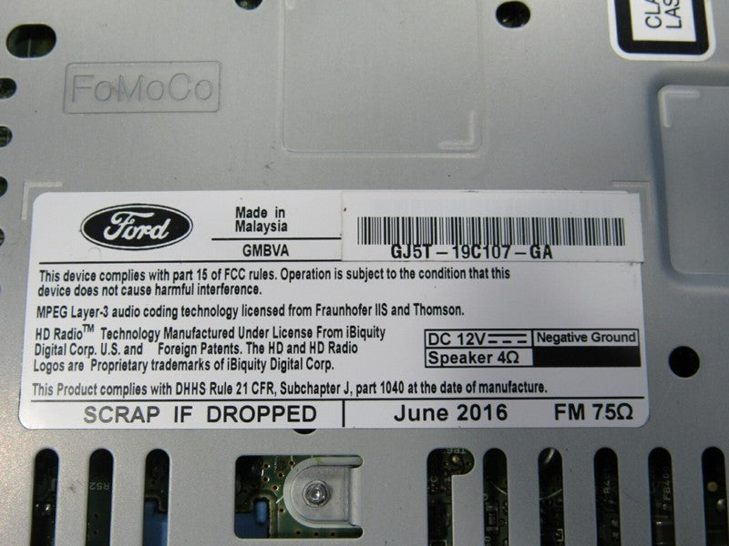 16-19 Ford Escape Sync 3 Module Display Touch Screen Radio HJ5T-14G370
