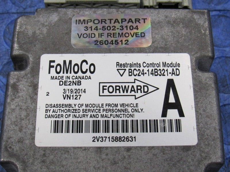 11-14 Ford E150 E250 E350 Van SRS Restraints Control Module BC24-14B32