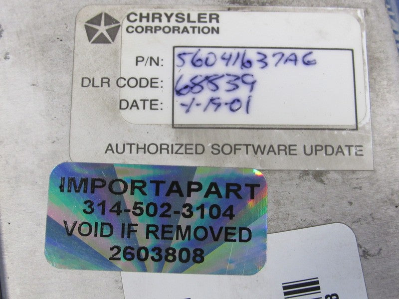 PROGRAMMED PLUG & PLAY 00 Jeep Grand Cherokee 4.0L ECM 56041637AC 637 