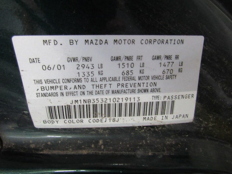 99-05 Mazda Miata MX-5 Right RH Passenger Side Power Door Mirror Grace