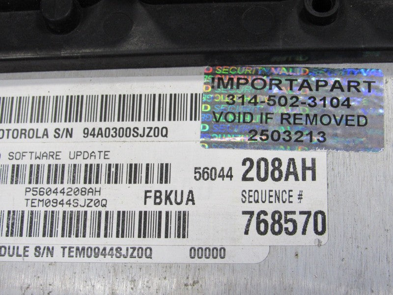 PROGRAMMED PLUG & PLAY 04 Jeep Liberty KJ 3.7L AT ECM 56044208AH 208 P