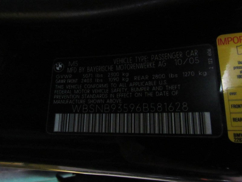 06-10 BMW 528 550 M5 Left LH Driver Side Alcantara Sun Visor Sunvisor 