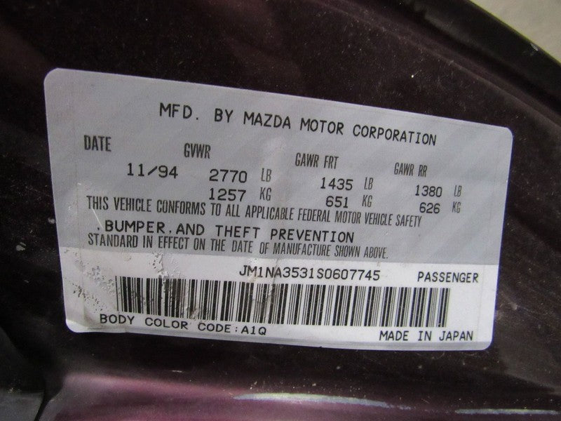 95-97 Mazda Miata NA AC Heater Climate Control Panel