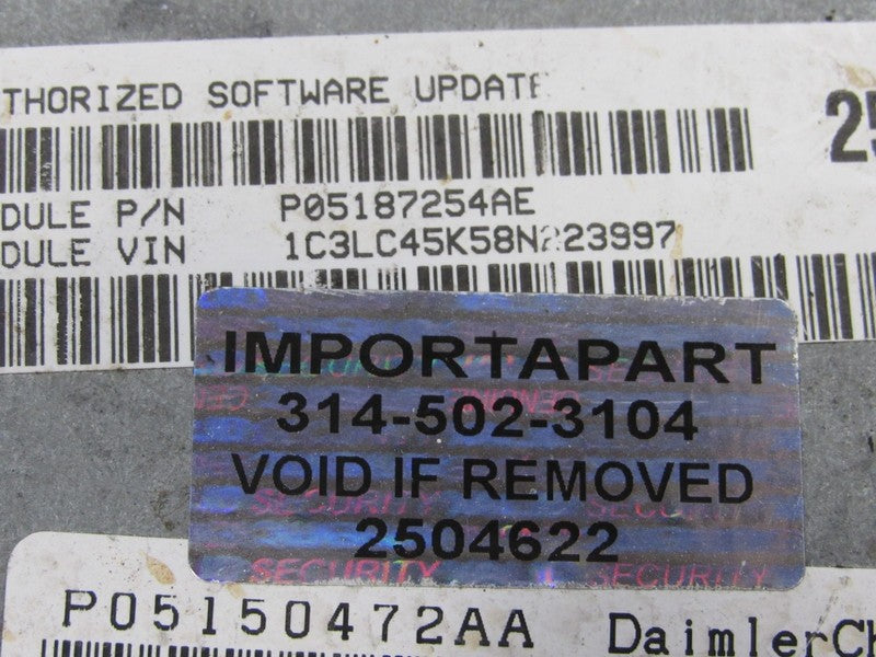 PROGRAMMED PLUG & PLAY 08 Sebring 2.4L ABS ECM 05187254AE 254 PROG 462