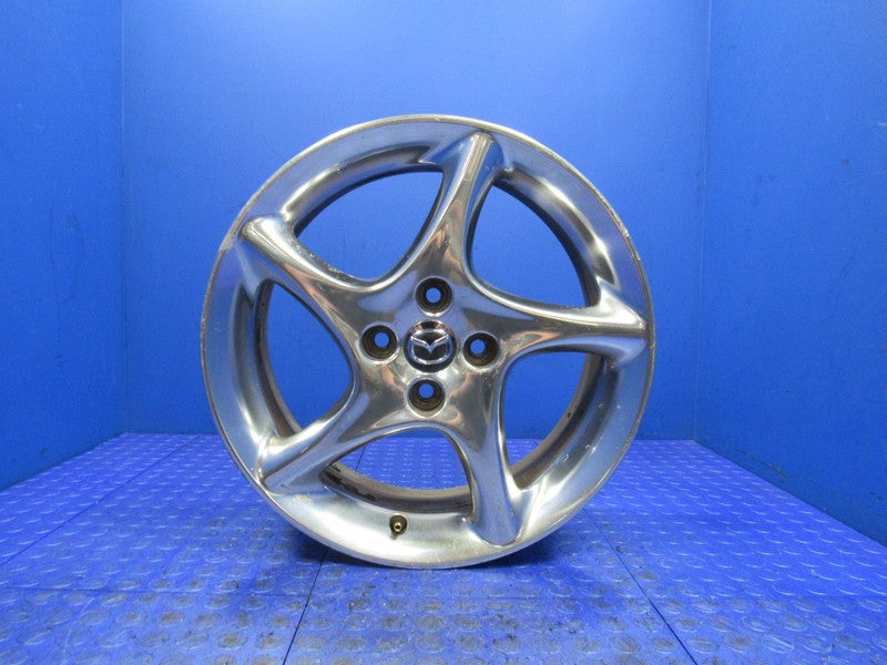 01 Mazda Miata SE Polished 5 Spoke Twist 16x6.5 OEM Wheel 4x100 +40 NB