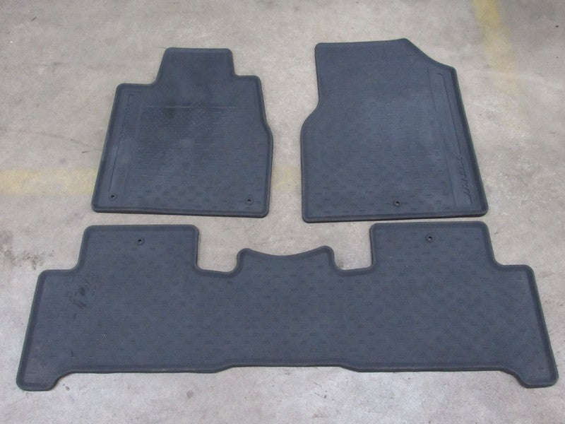 07-13 Acura MDX Accessory Black Rubber All Season Floor Mats Set OEM 4
