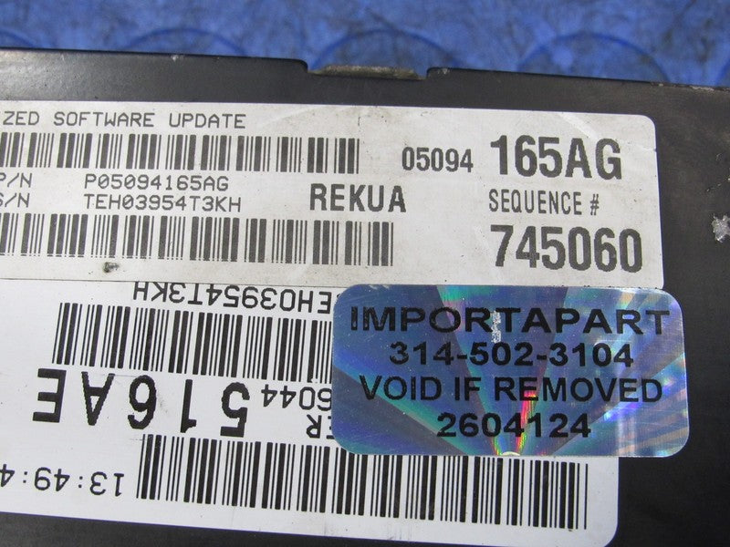PROGRAMMED PLUG & PLAY 05 Grand Cherokee 3.7L 4X2 ECM 05094165AG 165 P