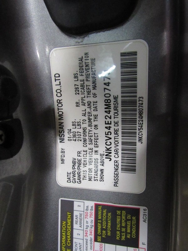 03-04 Infiniti G35 Coupe Right RH Passenger Front Door Trim Panel Blac