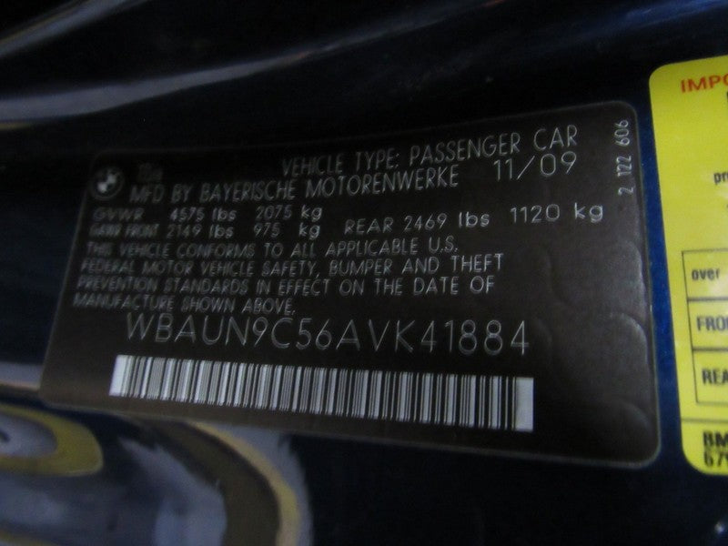 09-11 BMW 128 135 Left LH Driver Side Front Door Trim Panel W/O Switch