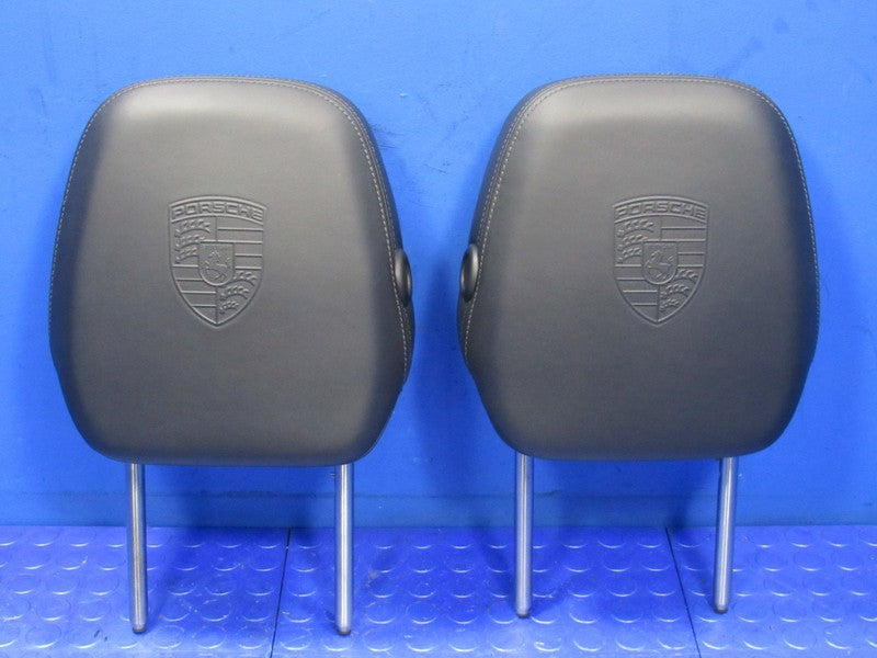 11-18 Porsche Cayenne 958 Front & Rear Headrests W/ Crest Set of 5 Bla