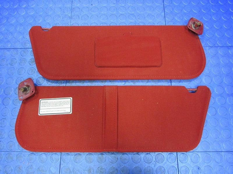 87-96 F150 F250 F350 Bronco Right Left Sun Visor Shade Red Pair Set 54