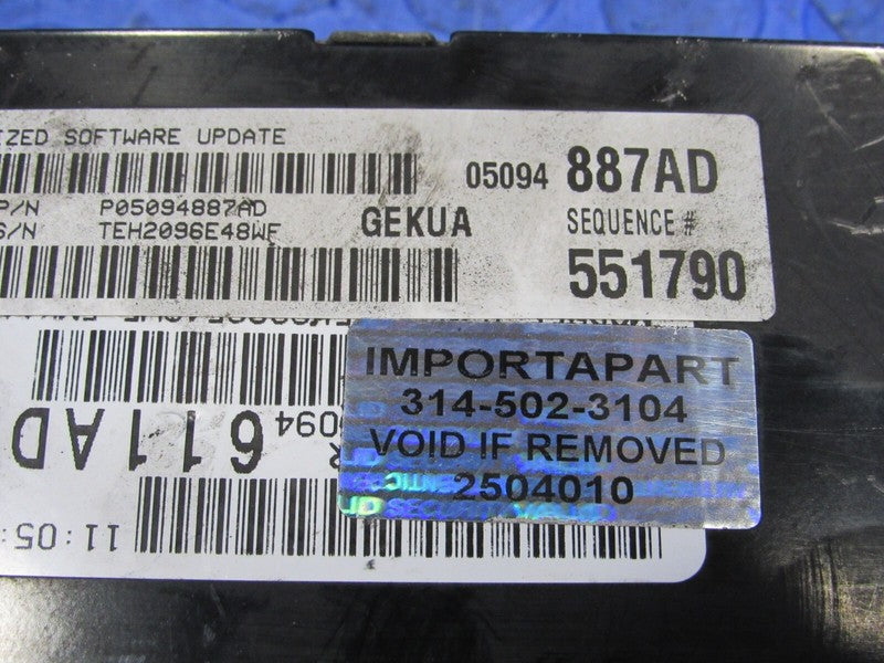 PROGRAMMED PLUG & PLAY 07 Jeep Commander XK 3.7 AWD ECM 05094887AD 887