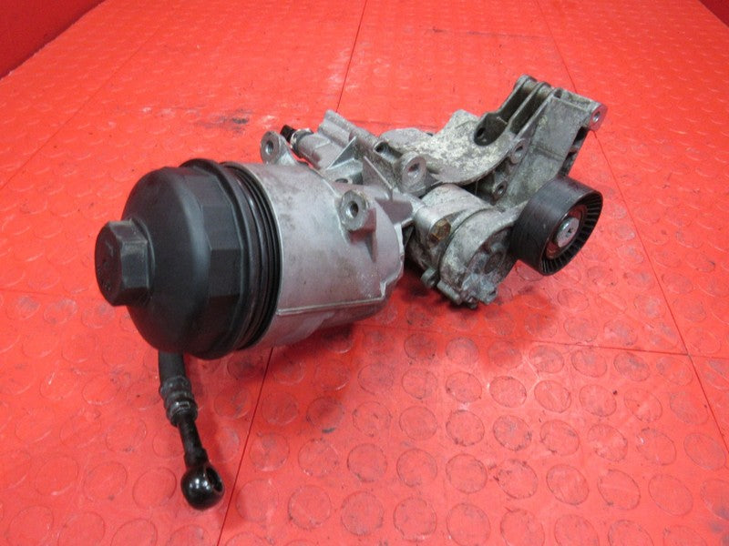 03-05 BMW E60 525i 530i M54 Oil Filter Housing Bracket w/ Tensioner 17