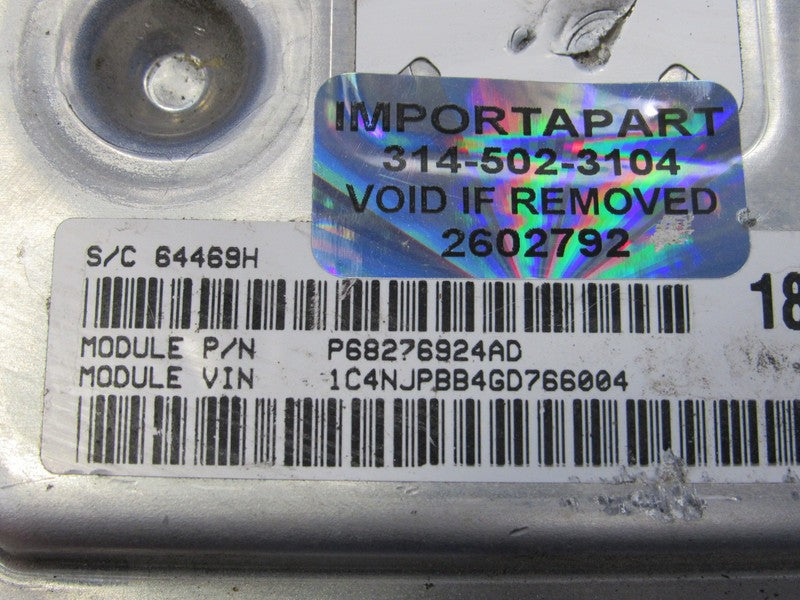 VIN PROGRAMMED 16 Compass Patriot 2.4 FWD Engine Computer ECU 68276924